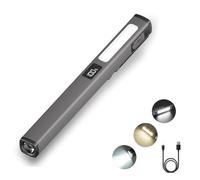 YZYOE Rechargeable LED Pen Light, Outdoor Portable Multifunctional Work Lamp, 6 Mode White, 3500K Warm and Red, Equipped with Magnetic Attraction and Battery Level Display.