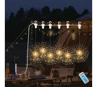 YZYOE Six Bundles Outdoor Solar Warm Light Fireworks Lights, LED Solar Garden Decorative Lights with Remote Control, Wireless from Dusk to Dawn, IP65 Waterproof.