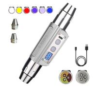 YZYOE Six in One Jade Recognition Strong Light Flashlight, LED Outdoor Mineral Gemstone Crystal Beeswax Detection Light, White Yellow Red Blue Light 395nm and 365nm UV Multi Source Flashlight.