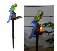 YZYOE Solar Energy Green Parrot Light, Garden Decoration Resin Cute Animal Ground Lamp, Wireless Dusk to Dawn LED Sconce Lights Waterproof.