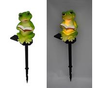 YZYOE Solar Powered Frog Reading Light, Garden Decoration Resin Cute Animal Ground Light, Wireless Dusk to Dawn LED lamp Waterproof.