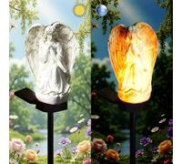 YZYOE Solar Powered White Angels Lights, Garden Decorative Resin Cute Ground lamp, Wireless Dusk to Dawn LED Lights Waterproof.