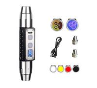YZYOE Ultra Bright Jade Recognition Flashlight, Outdoor Gemstone Mineral Detection Light with Charge Display, Enhanced 365nm UV Black Mirror Black Light Pen, White Lights, Yellow Lights, red lamp.
