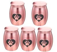 YZYSHA 5pcs Stainless Steel Dog and Cat Cremation Urn Delicate Pet Memorial Accessory Resistant Elegant Finish for Ashes