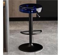 YZYSHA Acrylic Bar Stools bar-stools Chairs Counter Height Adjustable Swivel Stool Kitchen(Blue,Black Lifting Rod)