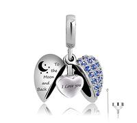 YZYSHA Angel Wing Urn for Ashes, Heart Necklace I love you Cremation Memorial Keepsake Pendant with Fill Kit