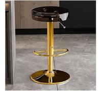 YZYSHA Counter Height bar-stools Clear Acrylic Bar Stools Adjustable Dining Chairs for Kitchen(Brown,Gold Lifting Rod)