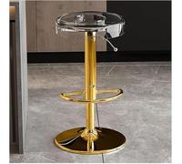 YZYSHA Counter Height bar-stools Clear Acrylic Bar Stools Adjustable Dining Chairs for Kitchen(Transparent,Gold Lifting Rod)
