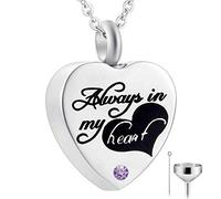 YZYSHA Cremation Jewelry Urn Necklace for Ashes Engraved Keepsake Memorial Pendant - God has You in his arms with Heart