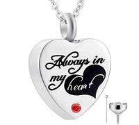 YZYSHA Cremation Jewelry Urn Necklace for Ashes Engraved Keepsake Memorial Pendant - God has You in his arms with Heart