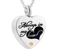 YZYSHA Cremation Jewelry Urn Necklace for Ashes Engraved Keepsake Memorial Pendant - God has You in his arms with Heart