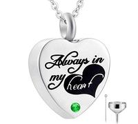 YZYSHA Cremation Jewelry Urn Necklace for Ashes Engraved Keepsake Memorial Pendant - God has You in his arms with Heart