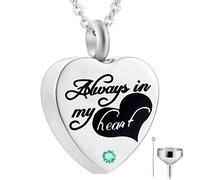 YZYSHA Cremation Jewelry Urn Necklace for Ashes Engraved Keepsake Memorial Pendant - God has You in his arms with Heart