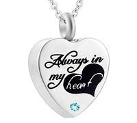 YZYSHA Cremation Jewelry Urn Necklace for Ashes Engraved Keepsake Memorial Pendant - God has You in his arms with Heart
