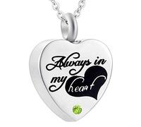 YZYSHA Cremation Jewelry Urn Necklace for Ashes Engraved Keepsake Memorial Pendant - God has You in his arms with Heart