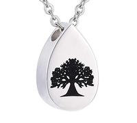 YZYSHA Cremation Jewelry Water Droplets for Ash Life Tree Memorial Keepsake Urn Pendant Necklace