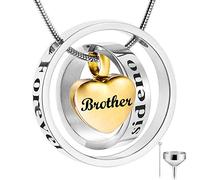 YZYSHA Cremation Keepsake Jewelry No Longer by Side, Forever in My Heart Memorial Ashes Necklace Urn Pendant-Gold