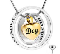 YZYSHA Cremation Keepsake Jewelry No Longer by Side, Forever in My Heart Memorial Ashes Necklace Urn Pendant-Gold