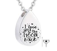 YZYSHA Cremation Memorial Ash Jewelry Keepsake Urn Pendants for Moon Ashes Necklace