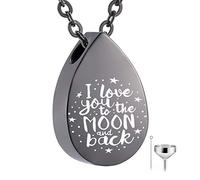 YZYSHA Cremation Memorial Ash Jewelry Keepsake Urn Pendants for Moon Ashes Necklace