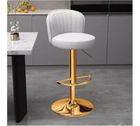 YZYSHA Gold bar-stool Adjustable Bar Stool Faux Leather Swivel Counter Height bar-stools, Chairs with Back Stools(Cream)
