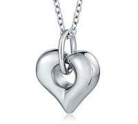 YZYSHA Heart Shaped Jewelry, Charm with Silver Heart-Shaped 2X2.5CM Necklace for Women and Men