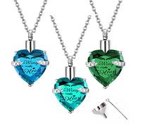 YZYSHA Heart Stainless Steel Memorial Cremation Necklace for Ashes Urn Keepsake Gift Woman Man -Always on My Mind 3pcs Pendant