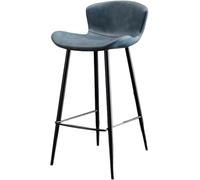 YZYSHA High Bar Stools Faux Leather bar-stool Counter Chair with Back and Legs Ideal for Counters Home bar-s Kitchen(Blue,65cm/25.6in)