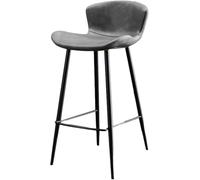 YZYSHA High Bar Stools Faux Leather bar-stool Counter Chair with Back and Legs Ideal for Counters Home bar-s Kitchen(Grey,65cm/25.6in)