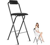 YZYSHA Portable Padded Folding Bar Stool Comfortable Back No Assembly 2830in Foldable Tall Chair for Adults(60cm/24in)