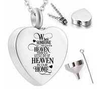YZYSHA Stainless steel silver heart cremation jewelry pendant urn necklace ashes keepsake -when someone we love is in heaven