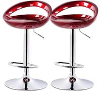 YZYSHA Swivel Bar Stools Set of Abs Plastic Kitchen with Backs Adjustable Height Chrome Round Base Stylish Breakfast 60 80cm(E)