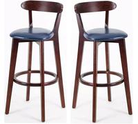 YZYSHA Wooden Kitchen Counter bar-stool 31 8inch Tall Bar Stools Height Stool Chair with Back and Footrest Sturdy 200kg(H,71cm/28inch)