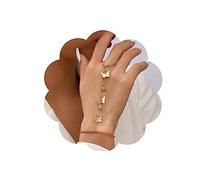 YZYSHHX Boho Butterfly Finger Bracelet Gold Crystal Slave Chain Wrist Bracelet Personalize Butterfly Hand Chain Jewelry for Women and Girls
