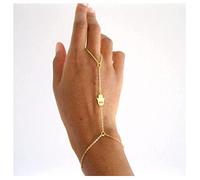 YZYSHHX Boho Hamsa Finger Ring Bracelet Gold Ring Wrist Bracelet Hand Chain Vintage Slave Bracelet Hand Harness Chain Bracelet Jewelry for Women and Girls Gifts