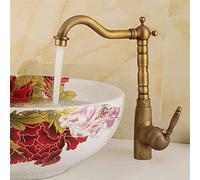 YZYSHHX Copper Ancient Noodle Basin Faucet Single Hand Kitchen Faucet Retro Cooling and Water Mixer Single Hand Ribbon Aerator,One (Color : Two)