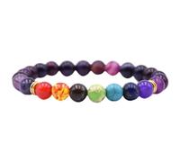 YZYSHHX obsidian 7 chakra bracelets & bangles yoga balance beads buddha prayer elastic bracelet men natural stone gifts pulseira