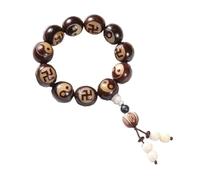 YZYSHHX Panzhu bracelet, Buddhist Rosary,Rosary Beads,Tai Chi Bagua Bodhi Root Hand String Bodhi Handle Chain Buddha Beads Suitable Tibetan Buddhist Jewelry for Unisex