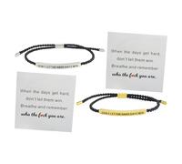 YZZT 2pcs Don't Let The Hard Days Win Bracelet Strength Bracelet for Women Remember Who You Bracelets Adjustable Handmade Braided Tube Bracelets for Family Friends Girls
