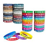 YZZT 40pcs Bible Bracelets Faith Bible Verses Rubber Bracelets Christian Gifts for Men Women Verse Rubber Wristbands Inspirational Sayings Religious Wrist Bands for Party Church