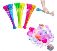YZZT 611pcs Water Balloons Self-tying Rapid Fill Water Balloon Colorful WaterS Balloons with 3 Filling Rubber Adapters for Kids Summer Party, WaterS Balloon Fight Accessories