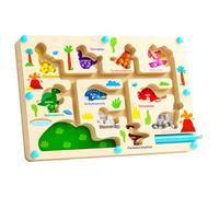 YZZT Dinosaurs Magnetic Maze Toy for Kids Magnetic Colour and Number Maze Early Learning Color Magnetics Mazex Fine Motor Skills Toys for 3 4 5 6 7 Years Old Boys Girls