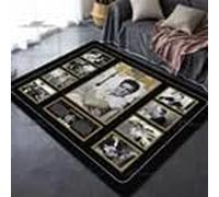 YZZZYYYYX The King Elvispresley Decorative Rug Disc Art Poster Pattern Carpet Can Customize Bedroom Floor Pad Living Room Cushion Door Pad L3916 60X90Cm