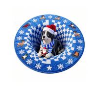 Z,120*120,Christmas Decorations 3D Rug, Xmas Optical Illusion Rugs,Santa Claus Quilted Round Mat,Exquisite Non-Slip Rugs with Depth Pattern for Holiday Entryway Living Room Bedroom Christmas Decor