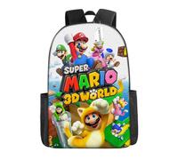 (Z, 17-inch single-layer backpack) New Super Mario Primary School Students' School Bag Cartoon Anime Backpack Mario Backpack Super Mario School Bag