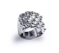 Jewelco London Men's Silver III 4 Row King George III Keeper Guard Ring 21mm | Size: Z+2 Jewelco London Silver Z+2
