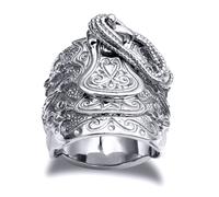 (Z+2) Jewelco London Men's Solid Rhodium-plated Silver Horse Saddle Rope Ring - ARN202