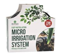 Z&A - 23m Garden Micro Irrigation Kit - Vinyl Plastic Pipe 10 End & 10 Inline Drippers - Tap Adaptor, Flow Control Valve, Connectors, Stakes - Easy Setup & Even Plant Watering (1X)