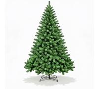 Z&A - 7FT Artificial Christmas Green Tree - 1,200 Tips with Dense Bushy Realistic Pine Branches, Full Natural Look, Sturdy Metal Stand, Easy Setup, Festive Decor for Home, Office, Indoor & Outdoor Use