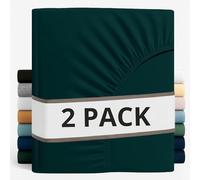 Z&A Bedding 2 Pcs King Fitted Sheet Emerald Green - 30CM Extra Deep Elastic Corners Bedsheet - Super Soft Brushed Microfibre Bottom Sheet - Washable, Shrinkage & Fade Resistant